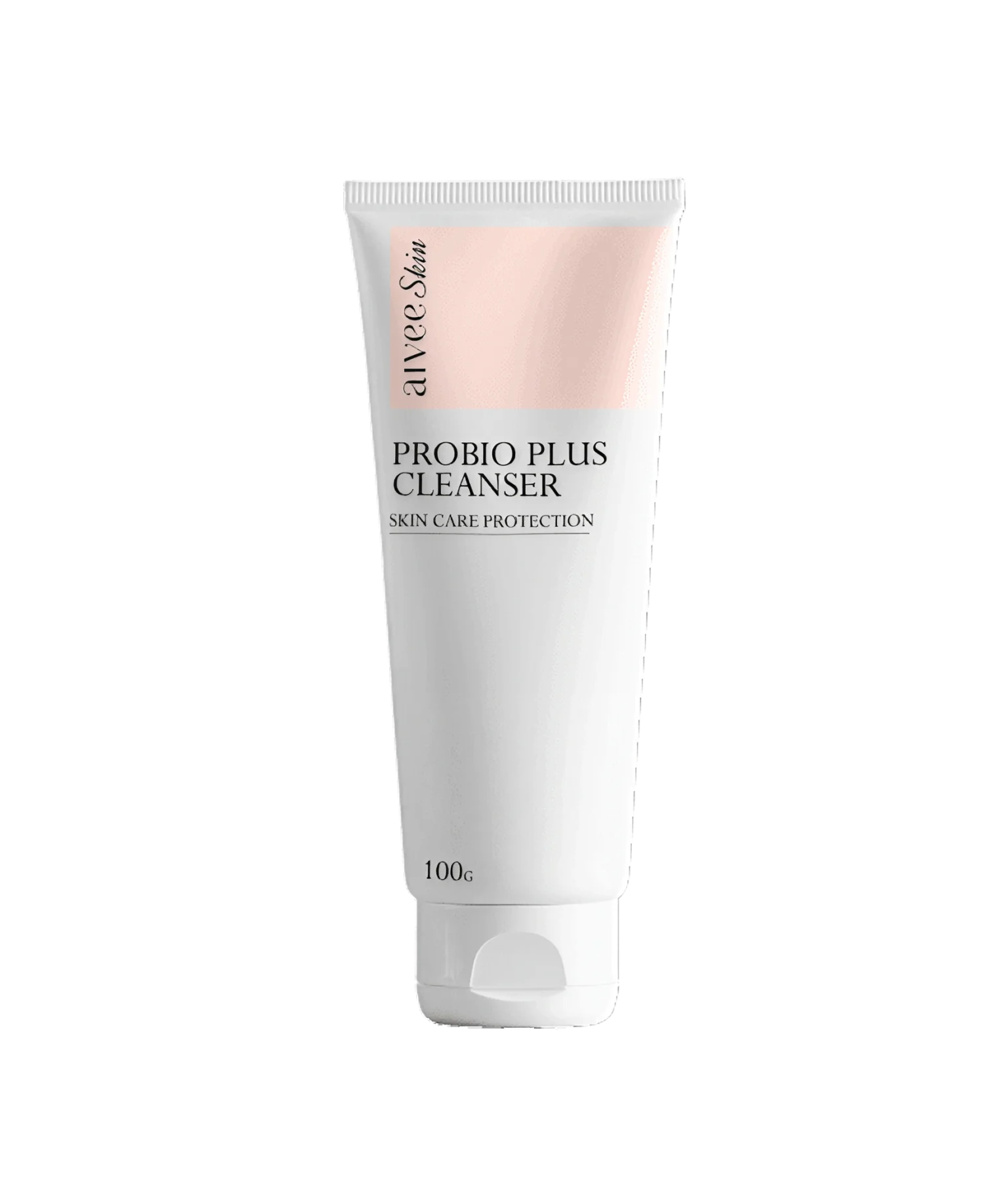 Probio Plus Cleanser white tube with a peach label against a soft cream backdrop