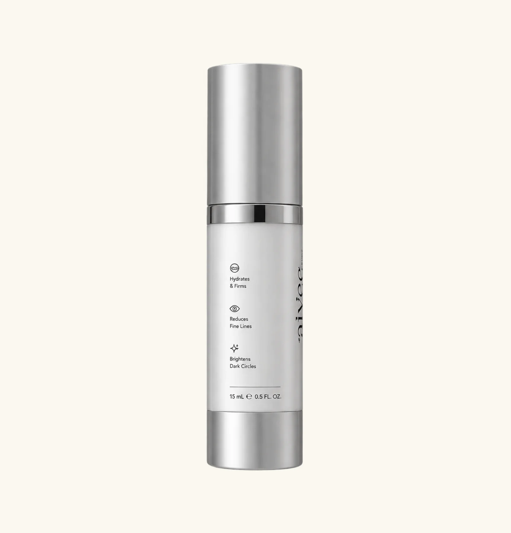 Peptide Eye Cream silver pump bottle, Left