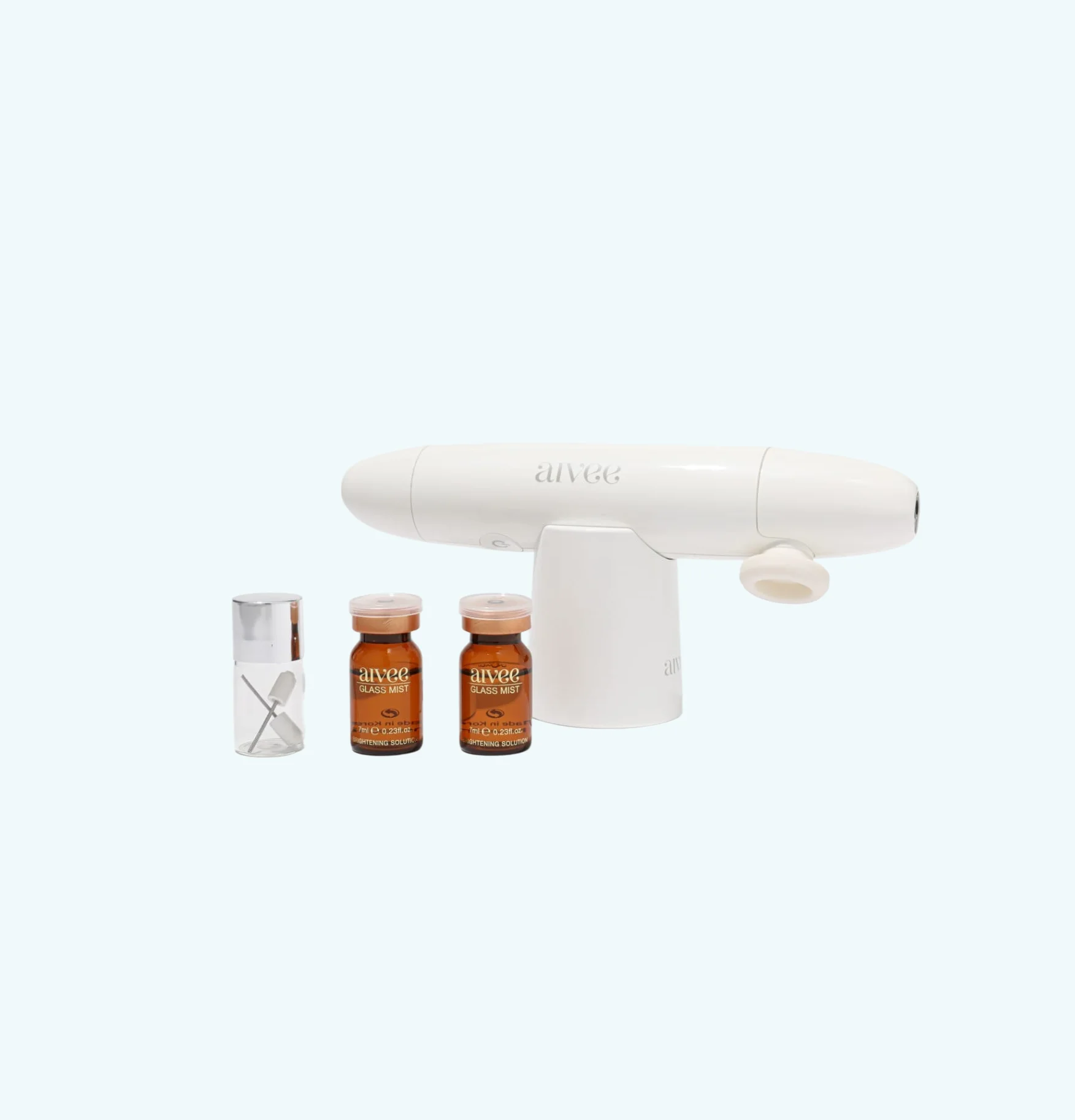 Packaging box with device and ampoules