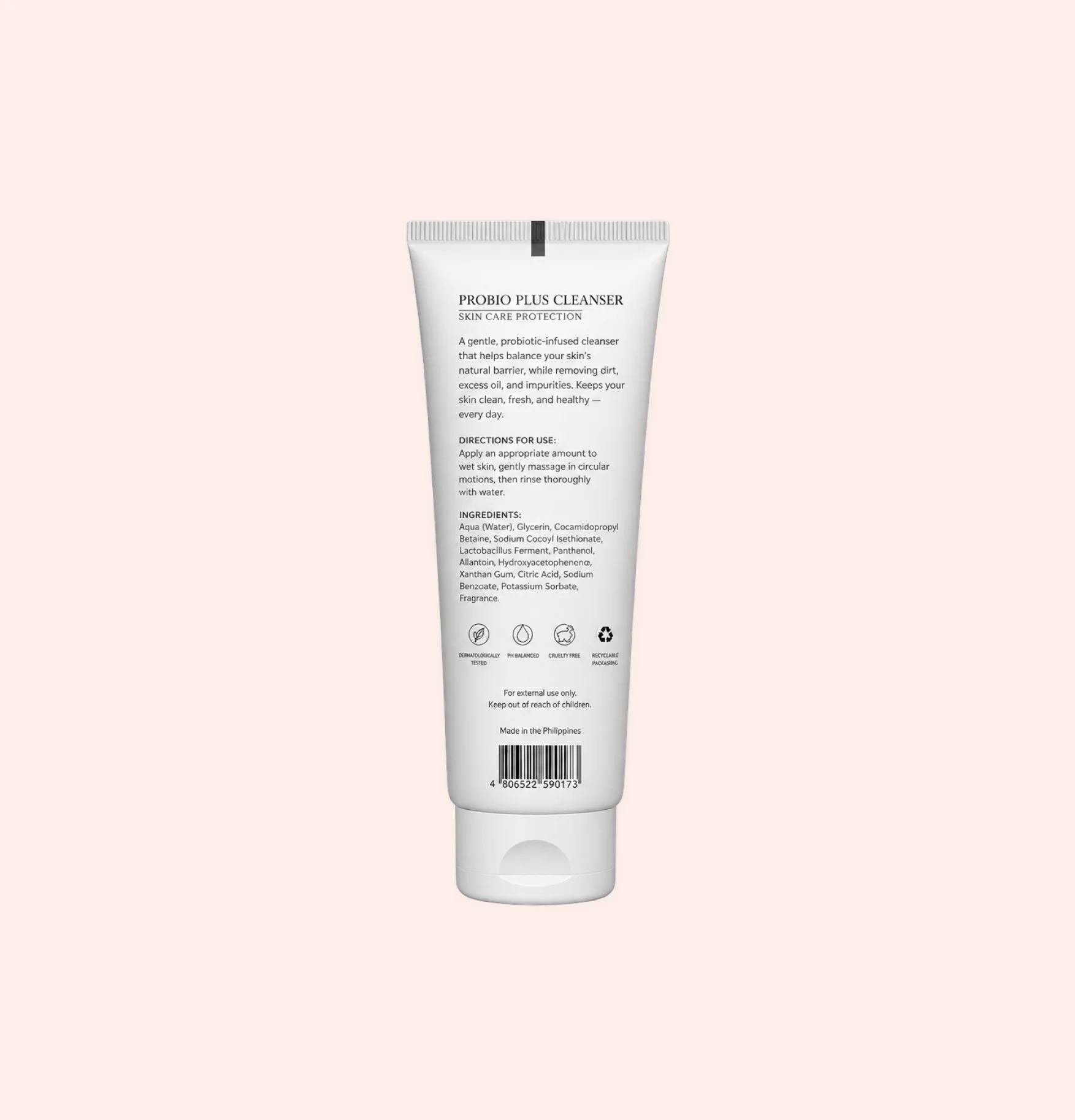 Probio Plus Cleanser white tube, Back